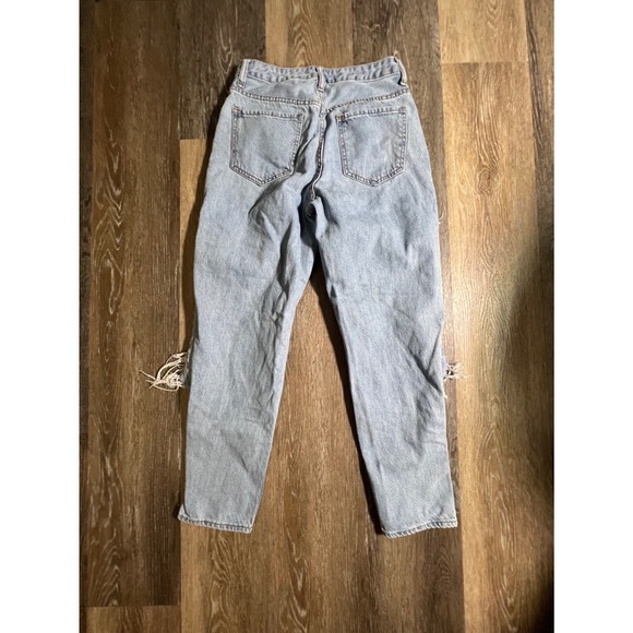 S.O.N.G. Distressed Mom Jeans Womens 3/26 Light Wash Blue Good Ripped Denim - Picture 7 of 7